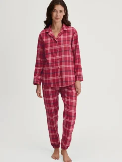 Flanell-Pyjama mit Knöpfen