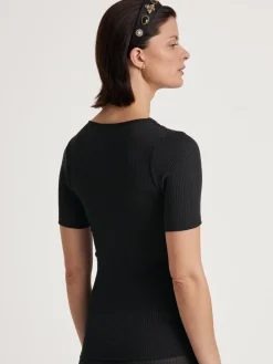 Kurzarm-Shirt aus Wolle-Seide