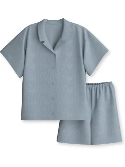 Kurz-Pyjama mit Knöpfen