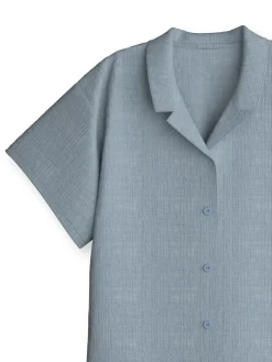 Kurz-Pyjama mit Knöpfen