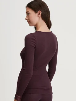 Langarm-Shirt aus Wolle-Seide