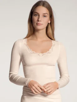 Langarm-Shirt aus Wolle & Seide