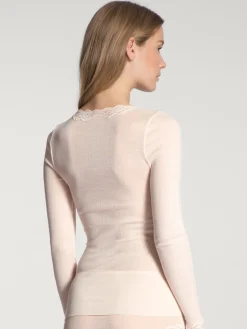 Langarm-Shirt aus Wolle & Seide