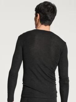 Langarm-Shirt aus Wolle und Seide